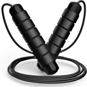 Fitness Workout Jump Rope Speed Jumping Rope, Adjustable Steel Jump Rope with Foam Handles