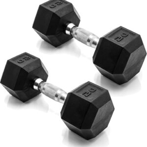 Strength Training Hex Dumbbells Rubber Coated Exercise & Fitness Dumbbells